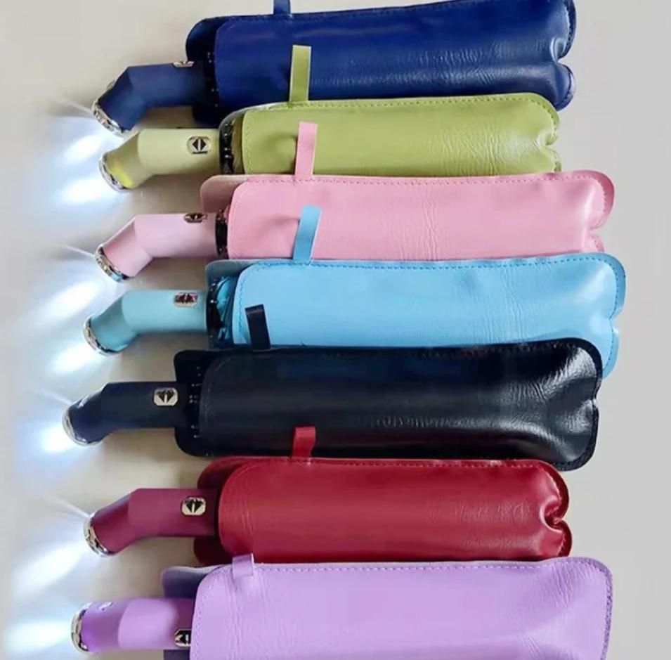 SkySafe LED Umbrella – 3-Fold Automatic UV Light Windproof Umbrella