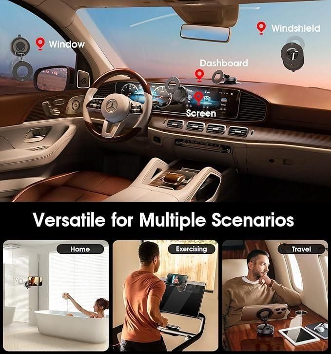 MagnoGrip Vacuum Suction Magnetic Bracket – 360° Adjustable, Hands-Free Mobile Holder