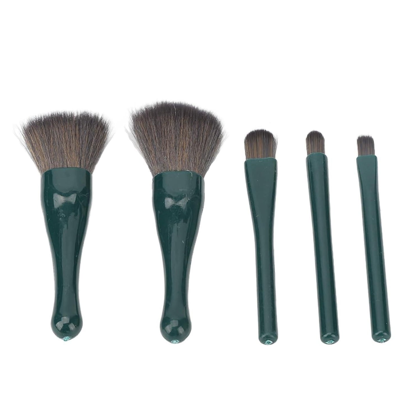 BeautyNest™ Mirror-Case Brush Set – 5-in-1 Portable Makeup Kit (Random Colour)