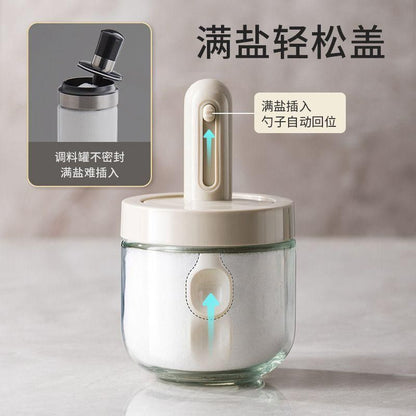 KitchenMate Airtight Food Storage Jar – Glass Jar with Stand &amp; Spoon