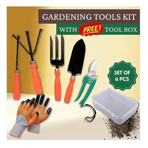 GreenGrip™ 6-Piece Gardening Tool Set with Box