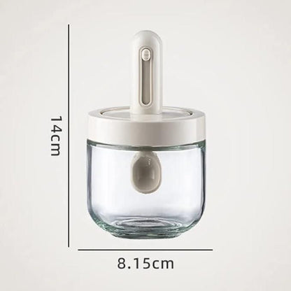 KitchenMate Airtight Food Storage Jar – Glass Jar with Stand &amp; Spoon