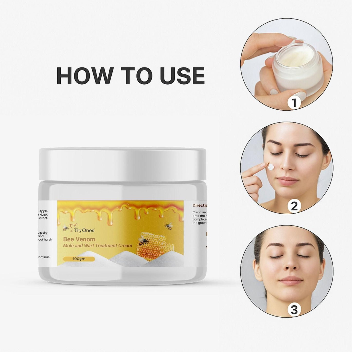 NaturCure Bee Venom Herbal Mole, Wart &amp; Skin Tag Remover Cream – Rapid Action Herbal Formula – 100 gm (Pack of 1)