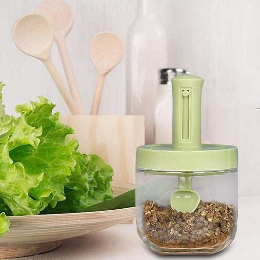 KitchenMate Airtight Food Storage Jar – Glass Jar with Stand &amp; Spoon
